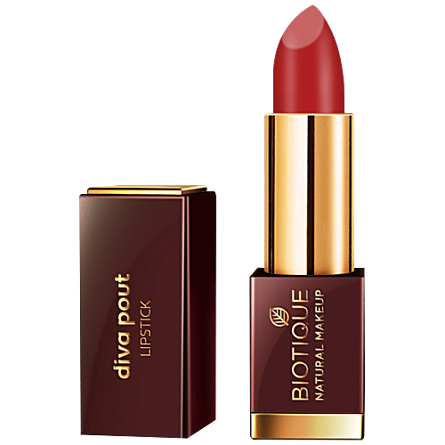 Biotique Natural Makeup Diva Pout Lipstick - Salsa Crush, 4 g  