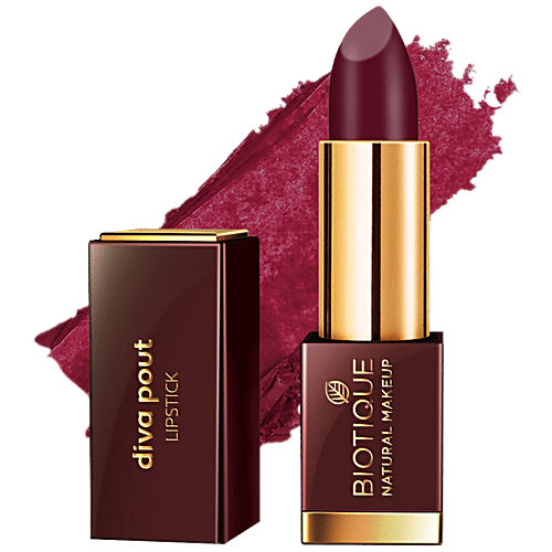Biotique Natural Makeup Diva Pout Lipstick - Midnight Passion, 4 g  
