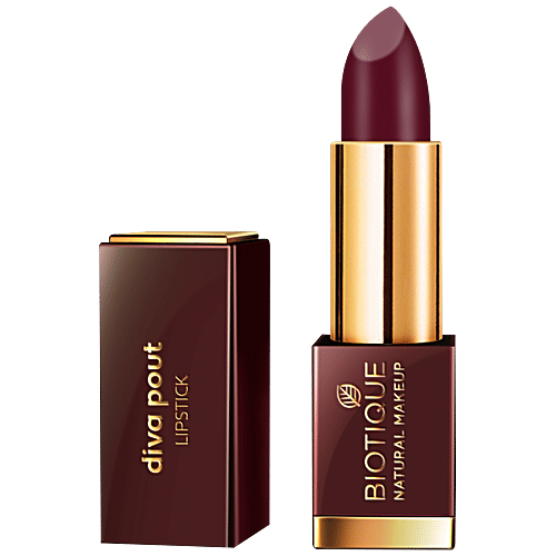 Biotique Natural Makeup Diva Pout Lipstick - Midnight Passion, 4 g  