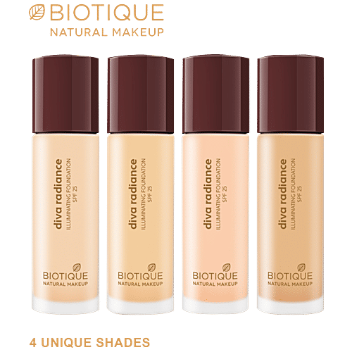 Biotique Natural Makeup Diva Radiance Illuminating Foundation - Creamy Oatmeal, 30 ml  