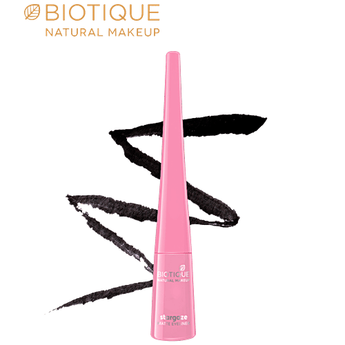 Biotique Natural Makeup Stargaze Matte Eye Liner - Charcoal Black, 3.5 ml  