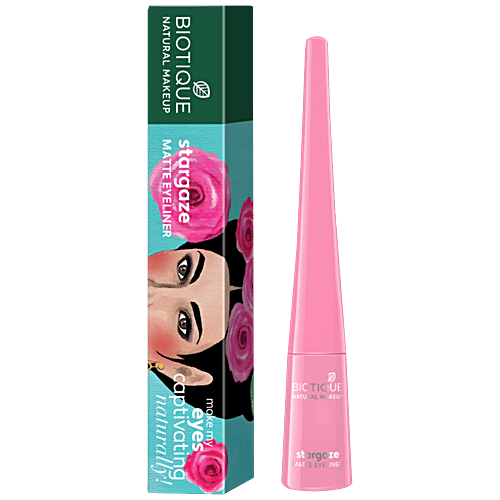 Biotique Natural Makeup Stargaze Matte Eye Liner - Charcoal Black, 3.5 ml  
