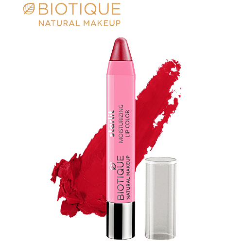 Biotique Natural Makeup Starlit Moisturising Lipstick - Crimson Pop, 3.5 g  