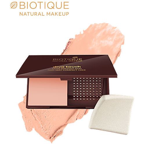 Biotique Natural Makeup Diva Satin Smooth 3-In-1 Compact Makeup - Pearl Barley, 9 g  