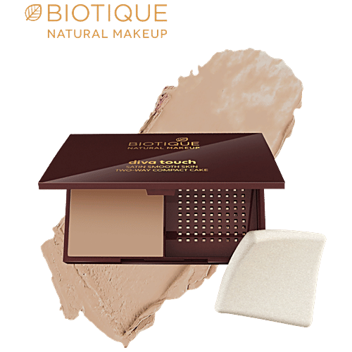 Biotique Natural Makeup Diva Satin Smooth 3-In-1 Compact Makeup - Light Caramel, 9 g  
