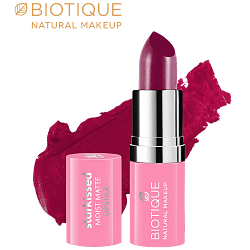 Biotique Natural Makeup Starkissed Moist Matte Lipstick - Summer Lilac, 4.2 g  