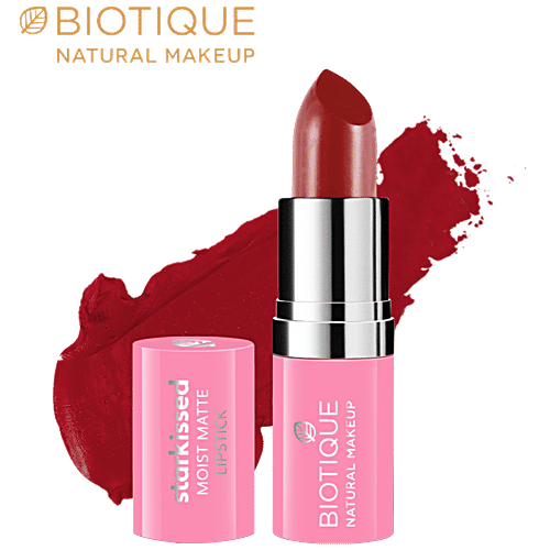 Biotique Natural Makeup Starkissed Moist Matte Lipstick - Bad Little Thing, 4.2 g  