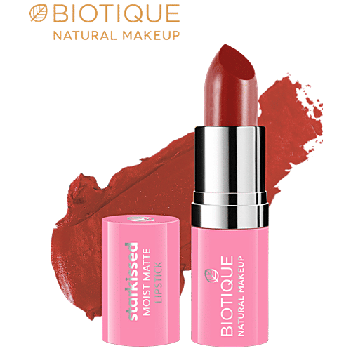 Biotique Natural Makeup Starkissed Moist Matte Lipstick - Love Bites, 4.2 g  