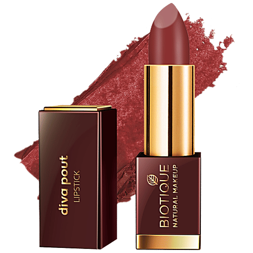 Biotique Natural Makeup Diva Pout Lipstick - Wine Love, 4 g  