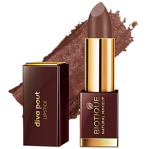 Biotique Natural Makeup Diva Pout Lipstick - Brown Sugar Love, 4 g  