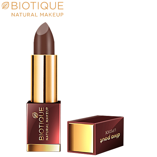 Biotique Natural Makeup Diva Pout Lipstick - Brown Sugar Love, 4 g  