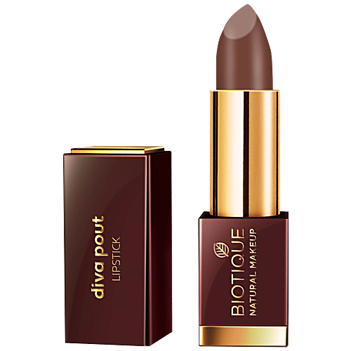 Biotique Natural Makeup Diva Pout Lipstick - Brown Sugar Love, 4 g  