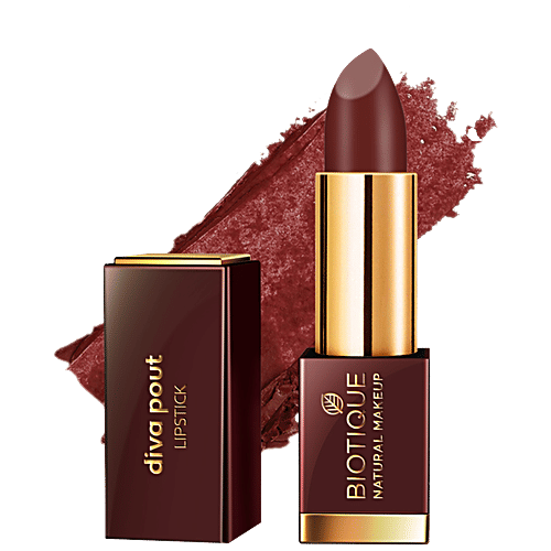 Biotique Natural Makeup Diva Pout Lipstick - Cinnabar Tease, 4 g  