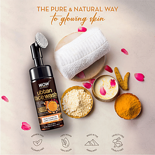 Buy Wow Skin Science Ubtan Foaming Face Wash Saffron & Sandalwood Oil