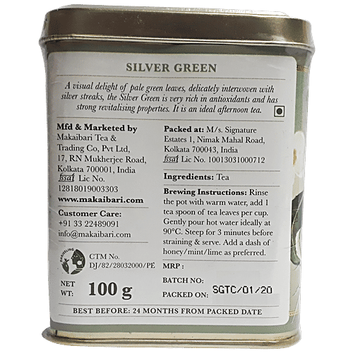 Makaibari Silver Green Revitalization Darjeeling Green Tea, 100 g Tin Rich in Antioxidant