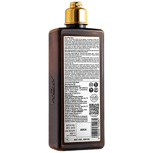 Wow Skin Science Ubtan Body Wash - With Chickpea Flour, Almond & Turmeric Extracts, No Parabens, 250 ml No Parabens & No Sulphate