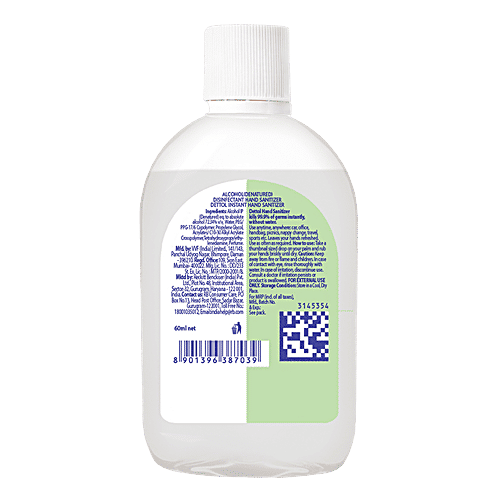 Dettol Instant Hand Sanitizer - Original, Alcohol Based, Kills 99.9% of Germs without Water, 60 ml  