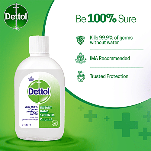Dettol Instant Hand Sanitizer - Original, Alcohol Based, Kills 99.9% of Germs without Water, 60 ml  