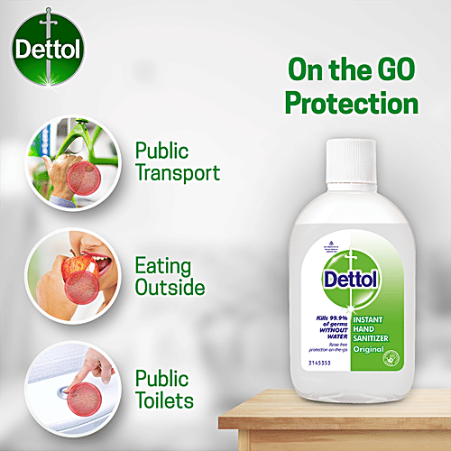 Dettol Instant Hand Sanitizer - Original, Alcohol Based, Kills 99.9% of Germs without Water, 60 ml  