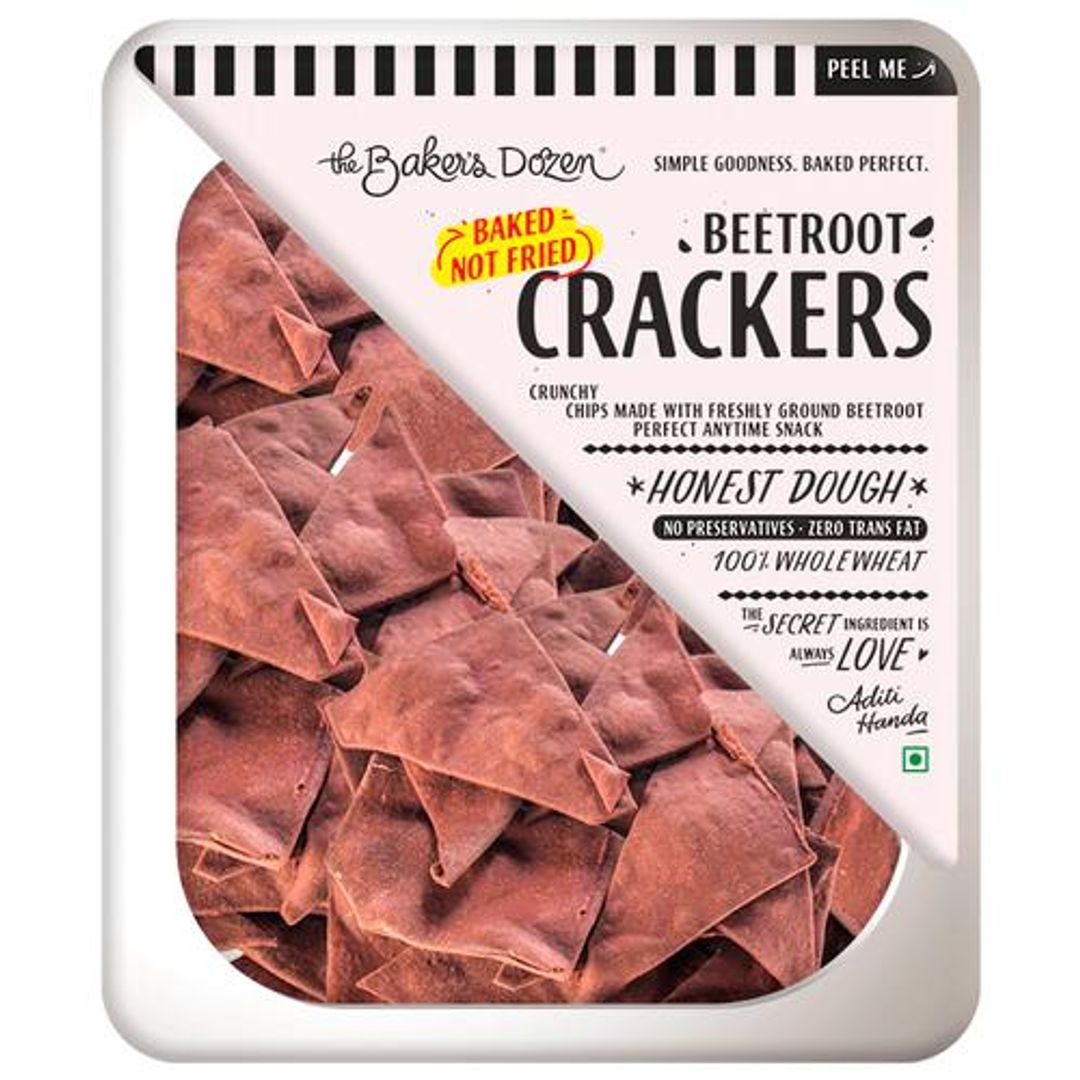 The Baker's Dozen Beetroot Crackers - 100% Wholewheat, 100 g 