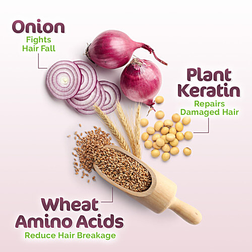 Mamaearth Onion Shampoo With Plant Keratin, For All Hair Types, Paraben & SLS Free, 250 ml Paraben & SLS Free