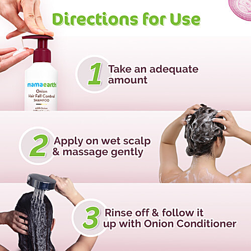 Mamaearth Onion Shampoo With Plant Keratin, For All Hair Types, Paraben & SLS Free, 250 ml Paraben & SLS Free