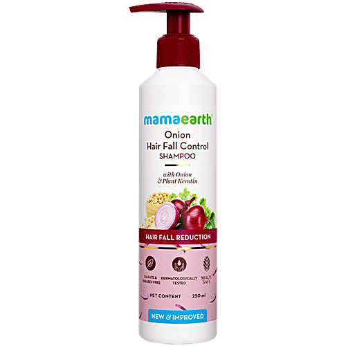 Mamaearth Onion Shampoo With Plant Keratin, For All Hair Types, Paraben & SLS Free, 250 ml Paraben & SLS Free