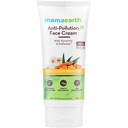 Mamaearth Anti-Pollution Daily Face Cream, For Dry & Oily Skin, For a Bright Glowing Skin, 80 ml  