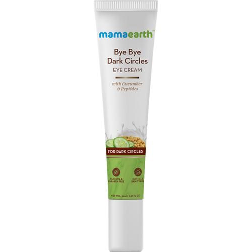 Mamaearth Bye Bye Dark Circles - Under Eye Cream For Dark Circles, With Cucumber & Peptide, 20 ml  Silicone & Paraben Free