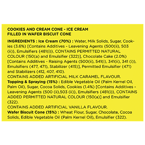 Havmor Cone Ice Cream - Cookies & Cream, 110 ml  
