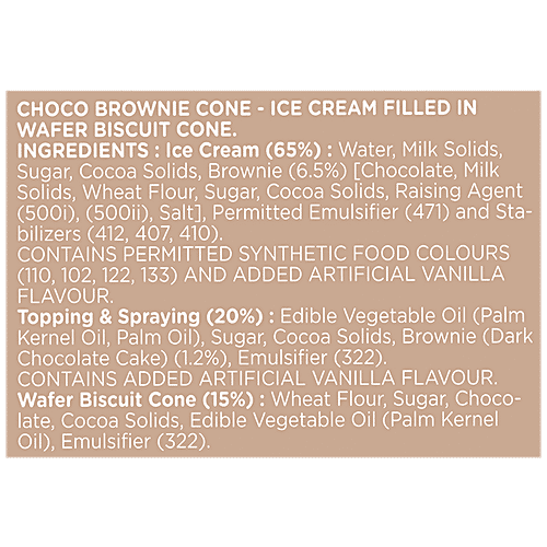 Havmor Cone Ice Cream - Choco Brownie, 110 ml  