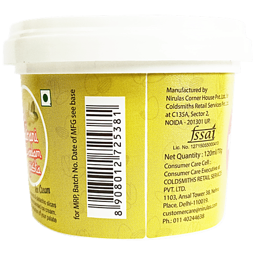 Nirulas Zafrani Badam Pista Ice Cream, 120 ml Cup