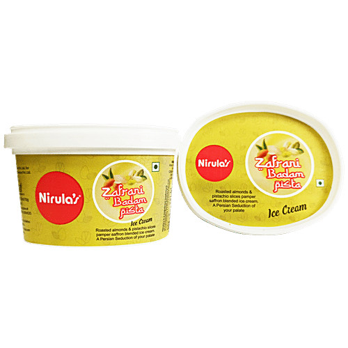 Nirulas Zafrani Badam Pista Ice Cream, 120 ml Cup