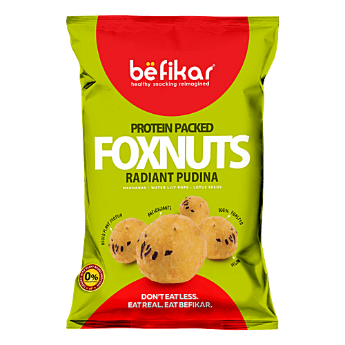 Befikar Protein Packed Foxnuts - Radiant Pudina, 60 g Flushed Pillow Packet 