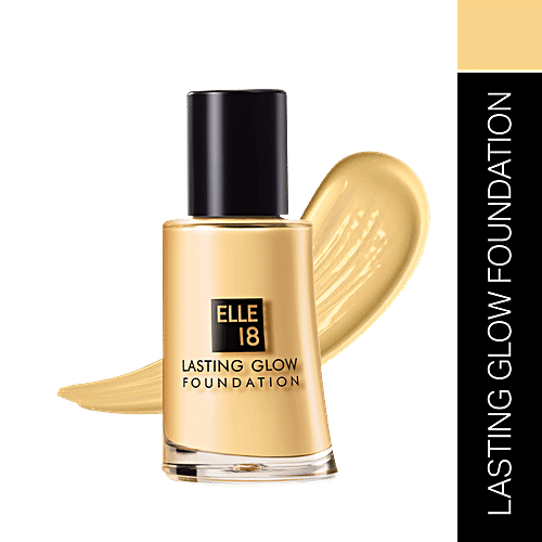 Elle 18 Lasting Glow Foundation, 27 ml 02 Marble Long-Lasting Glow, Intense Colour Payoff, High Gloss Finish