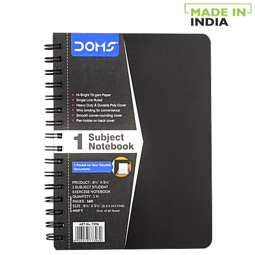 Doms Wiro Note Book 1 Subject Note Book - 160 Pages, 1 pc  
