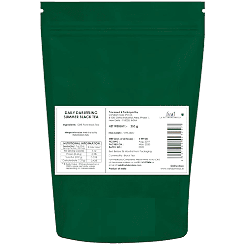 Vahdam Darjeeling Premium Summer Black Tea, 250 g  Pure