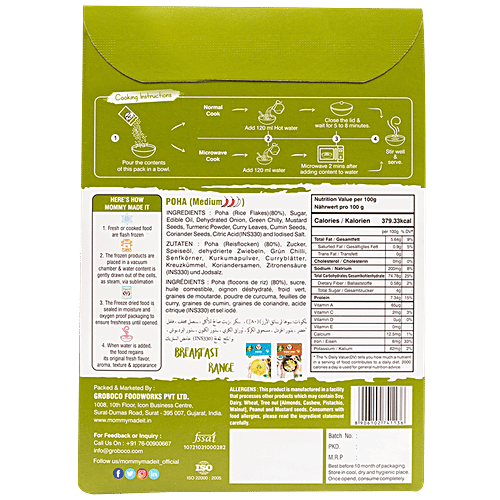 Mommy Made It Khatta Meetha Poha - Ready To Eat, No Preservatives, 80 g