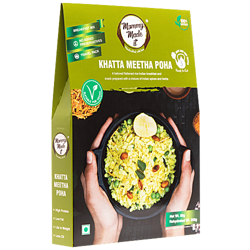 Mommy Made It Khatta Meetha Poha - Ready To Eat, No Preservatives, 80 g