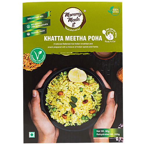 Mommy Made It Khatta Meetha Poha - Ready To Eat, No Preservatives, 80 g