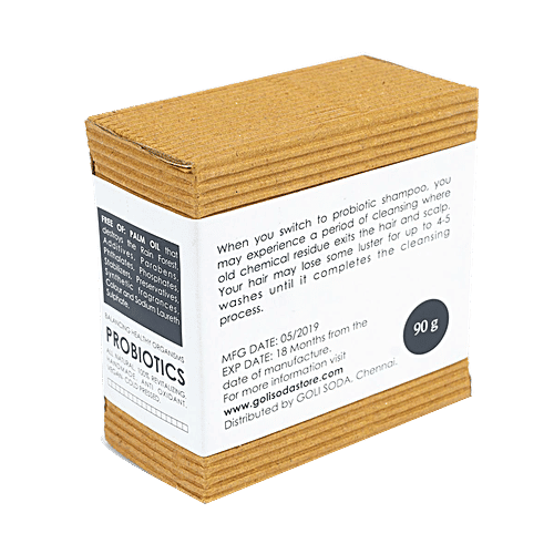 Goli Soda All Natural Probiotics Shampoo Bar - Shikakai & Hibiscus Powder, For Dry Hair, 90 g Box Handmade