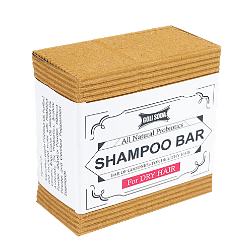 Goli Soda All Natural Probiotics Shampoo Bar - Shikakai & Hibiscus Powder, For Dry Hair, 90 g Box Handmade
