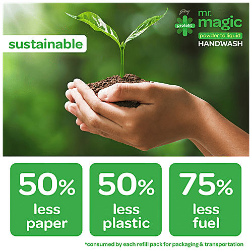 Godrej Protekt Mr. Magic Powder-To-Liquid Handwash Refill, 200 ml (Pack of 4)