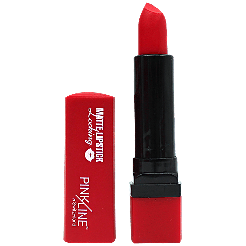 Pink Line Locking Matte Lipstick, 29 g Siren Red 