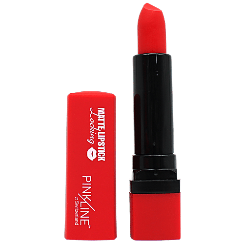 Pink Line Locking Matte Lipstick, 29 g Plumpy Red 