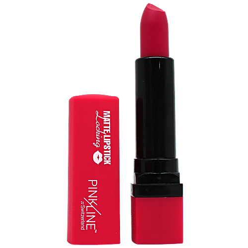Pink Line Locking Matte Lipstick, 29 g Siren Red 