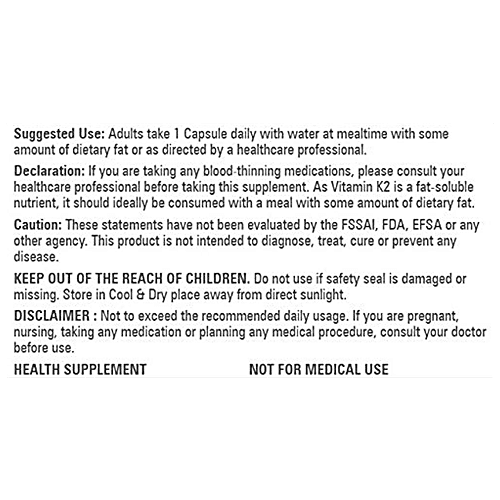 Abbies Nutrition Plus Health Supplement - Vitamin K2, 120 pcs  Improves Bone & Joint Health