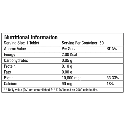 Abbies Nutrition Plus Health Supplement - Biotin, 60 pcs  