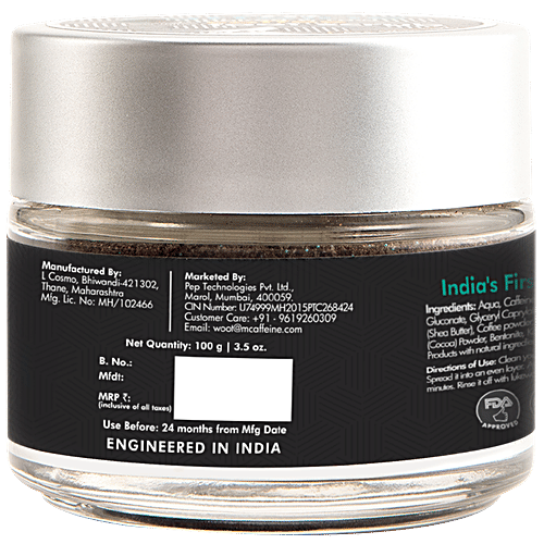 mCaffeine Tan Removal Coffee Clay Face Mask/Pack - Pore Cleansing, For Normal To Oily Skin, 100 g  