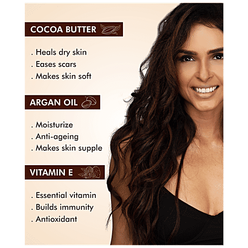 mCaffeine Choco Body Butter - 72 Hrs Intense Non-Sticky Moisture, Reduces Stretch Marks, Heals Dry Skin, 250 g  